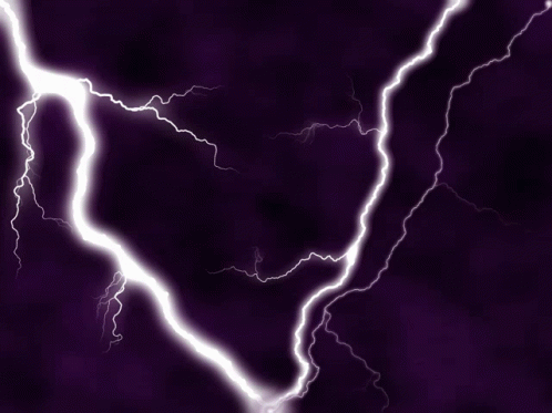 Lightning Strikes On A Dark Purple Background With A Purple Sky In The Background GIF