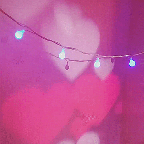 Lights With Heart Background GIF