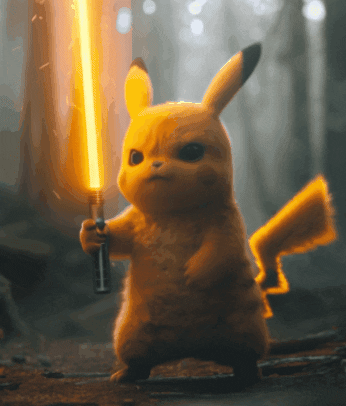 Lightsaber Angry Pikachu GIF