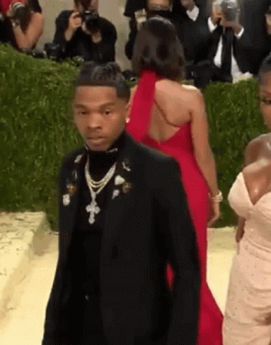 Lil Baby Black Suit Met Gala GIF