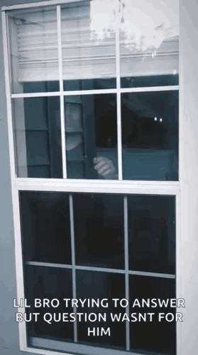 Lil Bro Looking Out The Window GIF