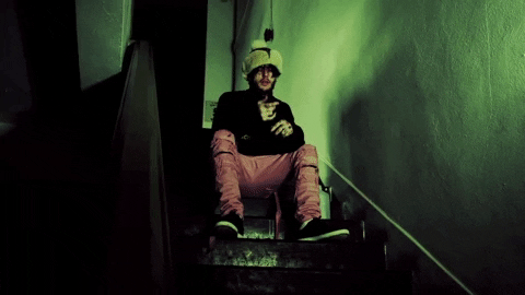 Lil Peep On Stairs GIF