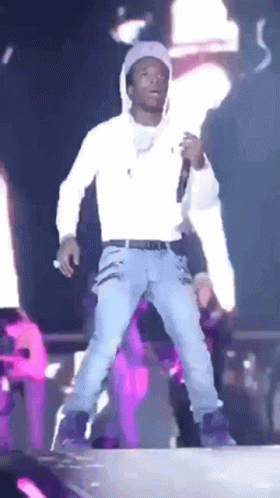 Lil Uzi Stage Performance White Hoodie GIF