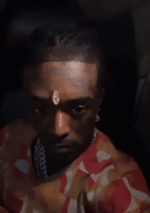 Lil Uzi Pink Diamond Forehead Accessory GIF