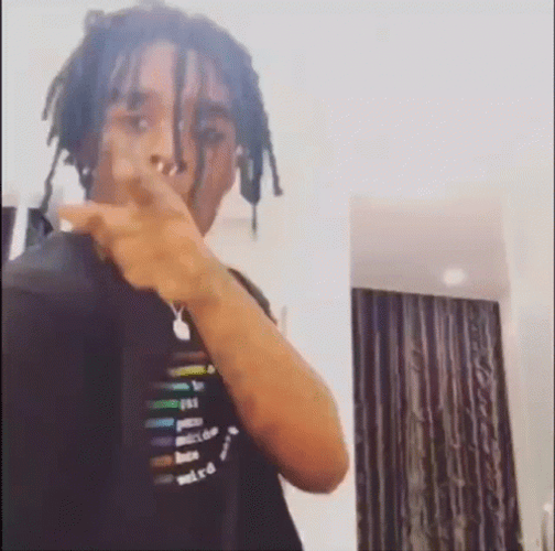 Lil Uzi Vert Pointing Hiding From Camera GIF