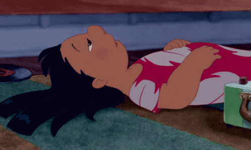 Lilo Lying On Floor While Talking GIF