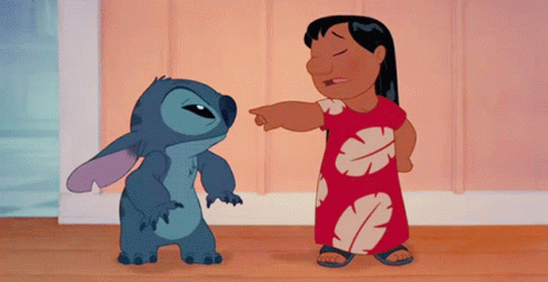 Lilo Pointing Stitch GIF