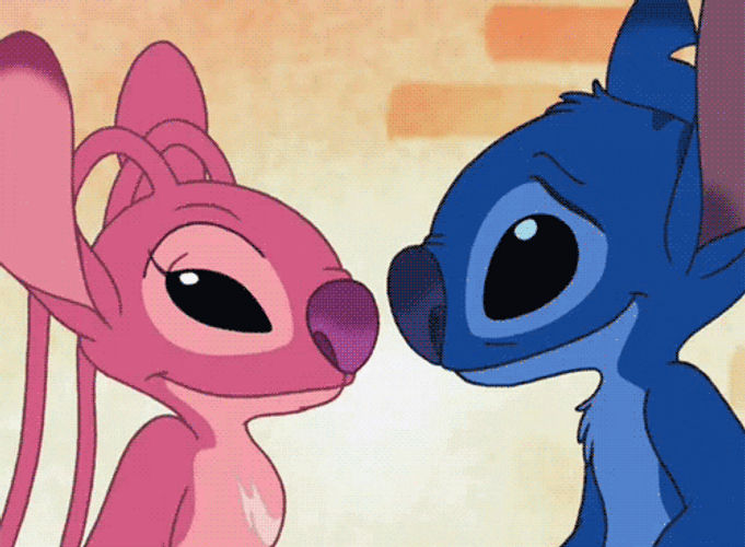 Lilo & Stitch Angel Licking Stitch Cartoon Love GIF