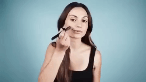 Lily Aldridge Brushes Cheek Mua GIF