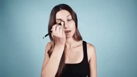Lily Aldridge Brushes Eye Area Mua GIF