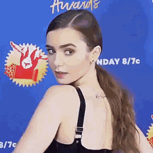Lily Collins On Red Carpet GIF