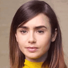 Lily Collins Slightly Frowning GIF