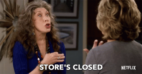 Lily Tomlin Strict Store's Closed GIF