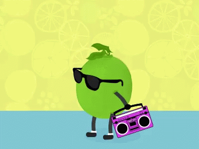 Lime Wearing Sunglasses Holding Boombox