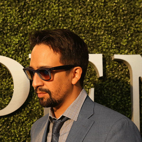 Lin Manuel Miranda Doing The Rock Eyebrow Meme GIF