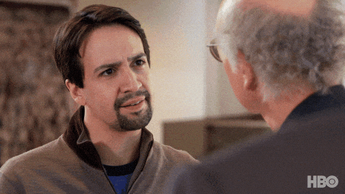 Lin Manuel Miranda Larry David Stare Down GIF