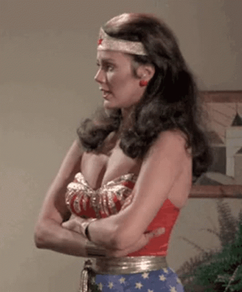 Linda Carter Wonder Woman Waiting GIF