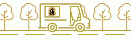 Line Drawing Delivery Truck With Letter A