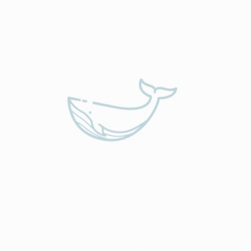Line Drawing of a Whale With Tail