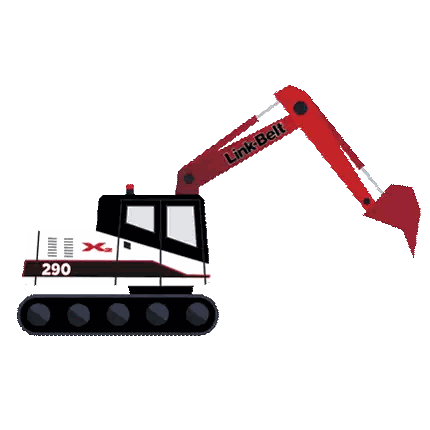 Link Belt Red and White Excavator