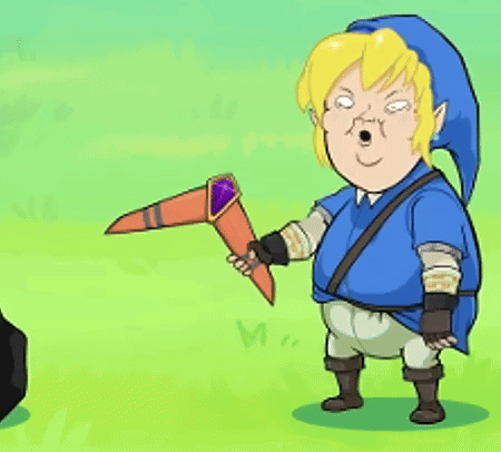 Link Holding Sword with Purple Stone