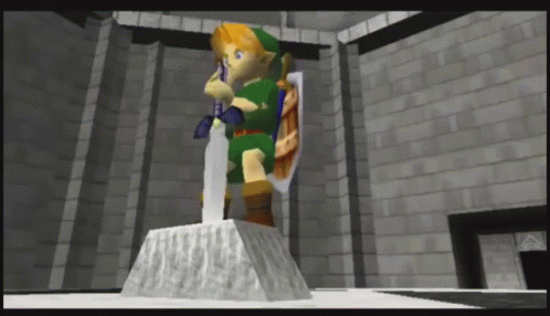 Link Statue Holding Sword and Shield