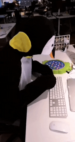Linux Mascot Typing GIF