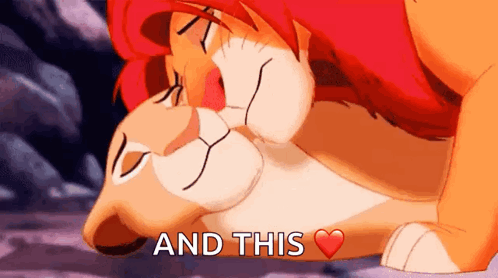 Lion and Lioness Kissing Saying And This