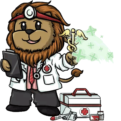 Lion Doctor Holding Caduceus