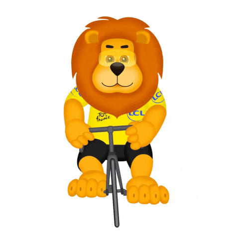 Lion Finished Biking Lap GIF