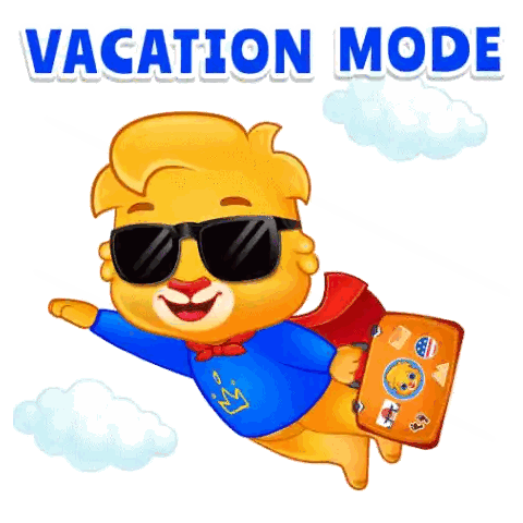 Lion Flying with Suitcase