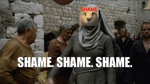 Lion-Headed Woman Saying Shame Shame Shame