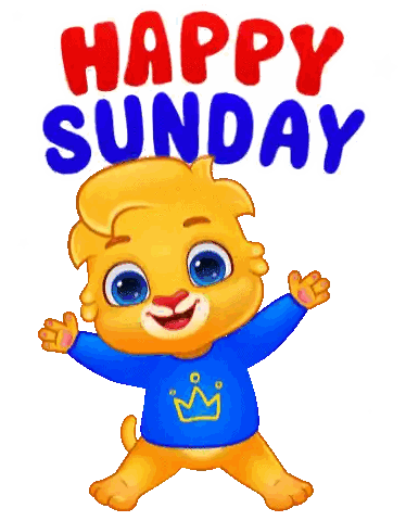 Lion in Blue Shirt Happy Sunday