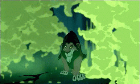 Lion King Lion In Green Fog GIF