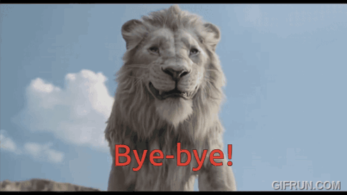 Lion Saying Bye-Bye