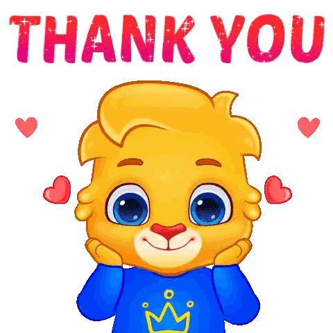 Lion Thank You in Shirt and Crown