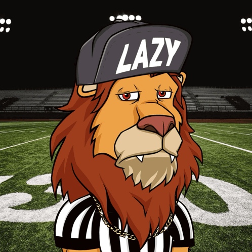 Lion Wearing Hat Saying Lazy