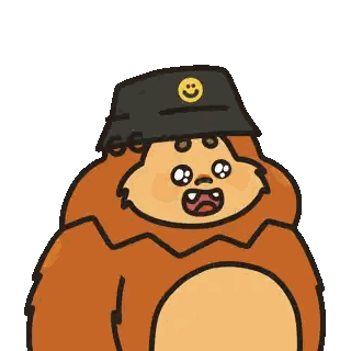 Lion Wearing Smiley Face Hat