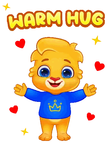 Lion Wearing Warm Hug Shirt