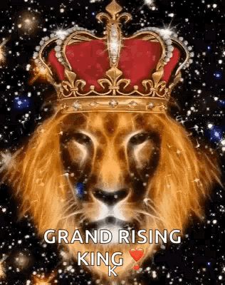 Lion With Crown Saying Grand Rising King