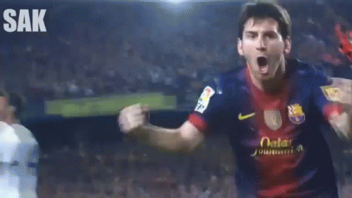 Lionel Messi Free Kick Running Fist Pump GIF