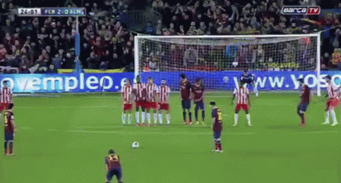 Lionel Messi Free Kick Score Fc Barcelona GIF