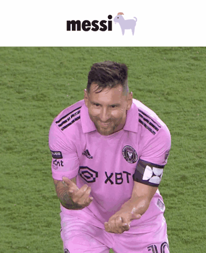 Lionel Messi Goat Doing Spider Man Hand Gesture GIF