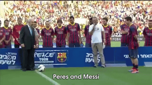 Lionel Messi Hit By Free Kick GIF
