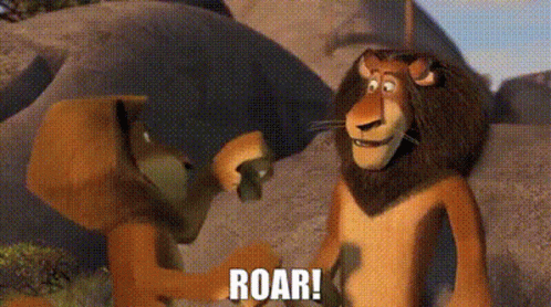 Lions Roaring Madagascar GIF