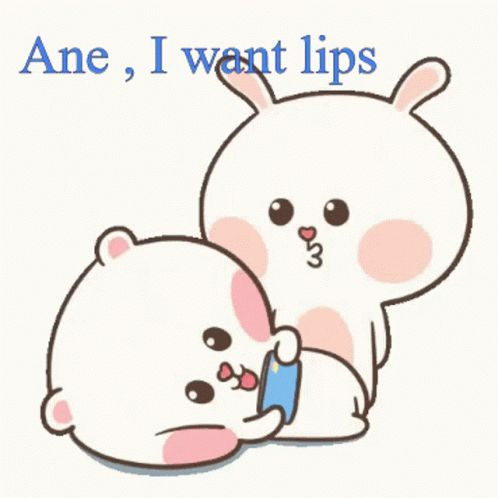 Ane I Want Lips Tuagom Puffy Bear GIF