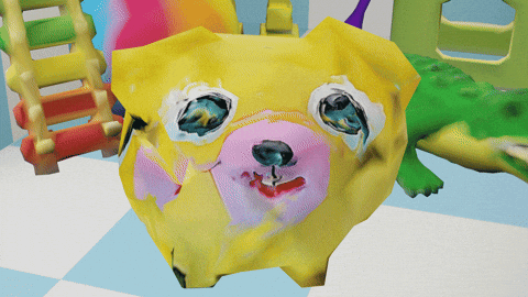 Lips Sealed Dog Paper Art GIF