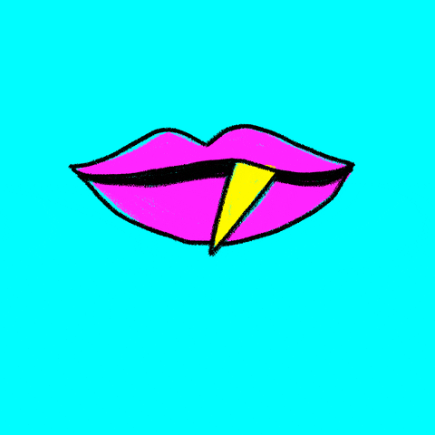 Lips Yellow Lightning Flashing GIF
