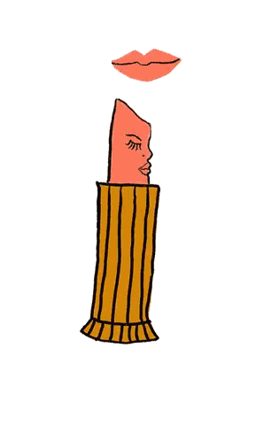 Lipstick with Woman's Face