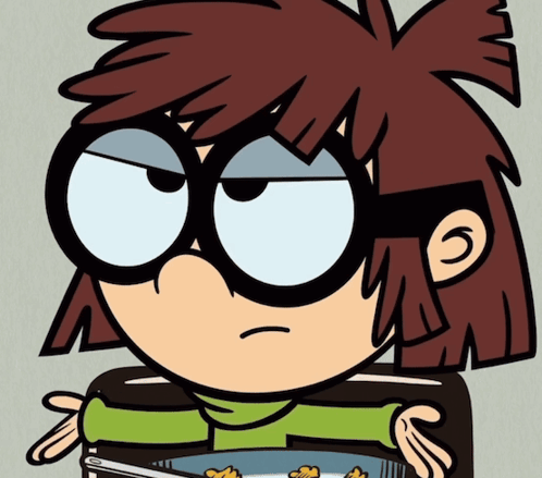 Lisa from The Loud House with Glasses and Bowl of Cereal
